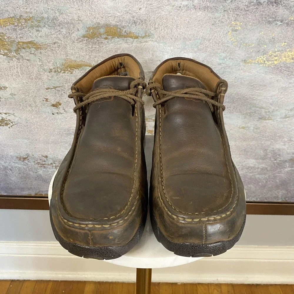 Twisted X Chukka Boots Mens Size 11.5 M Brown Leather Steel Toe Slip Resistant